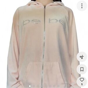 pink Bebe rhinestone zip up hoodie